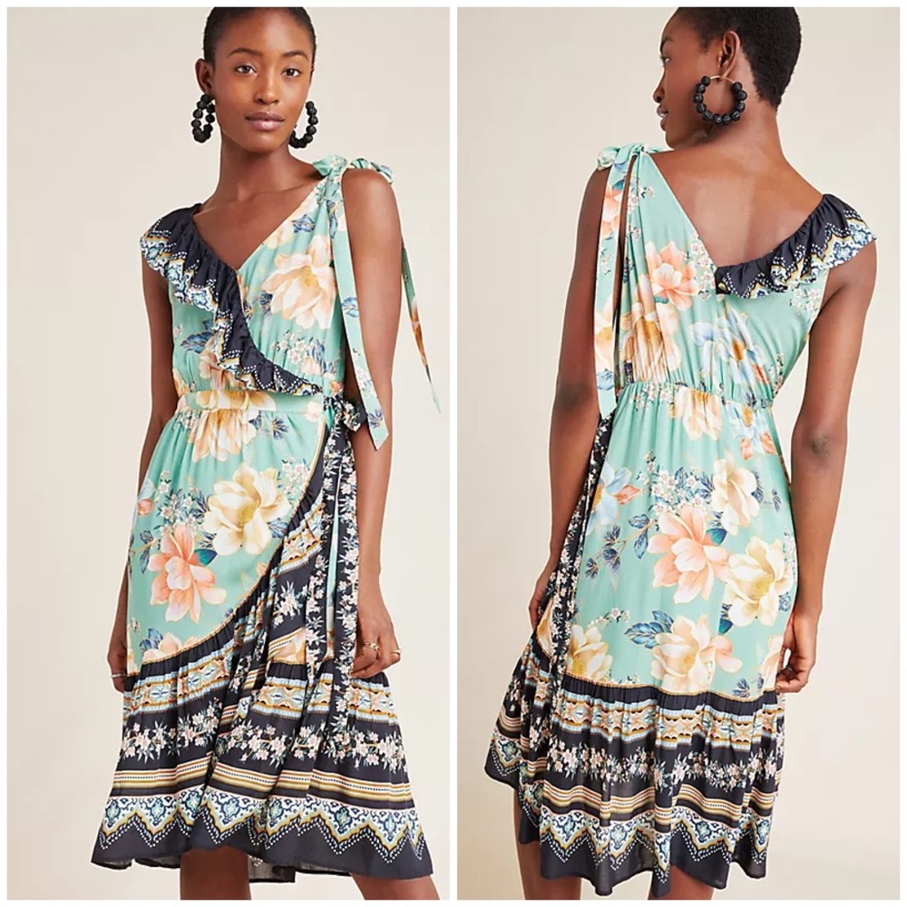 Like New Farm Rio for Anthropologie Monica Wrap Dress Size M